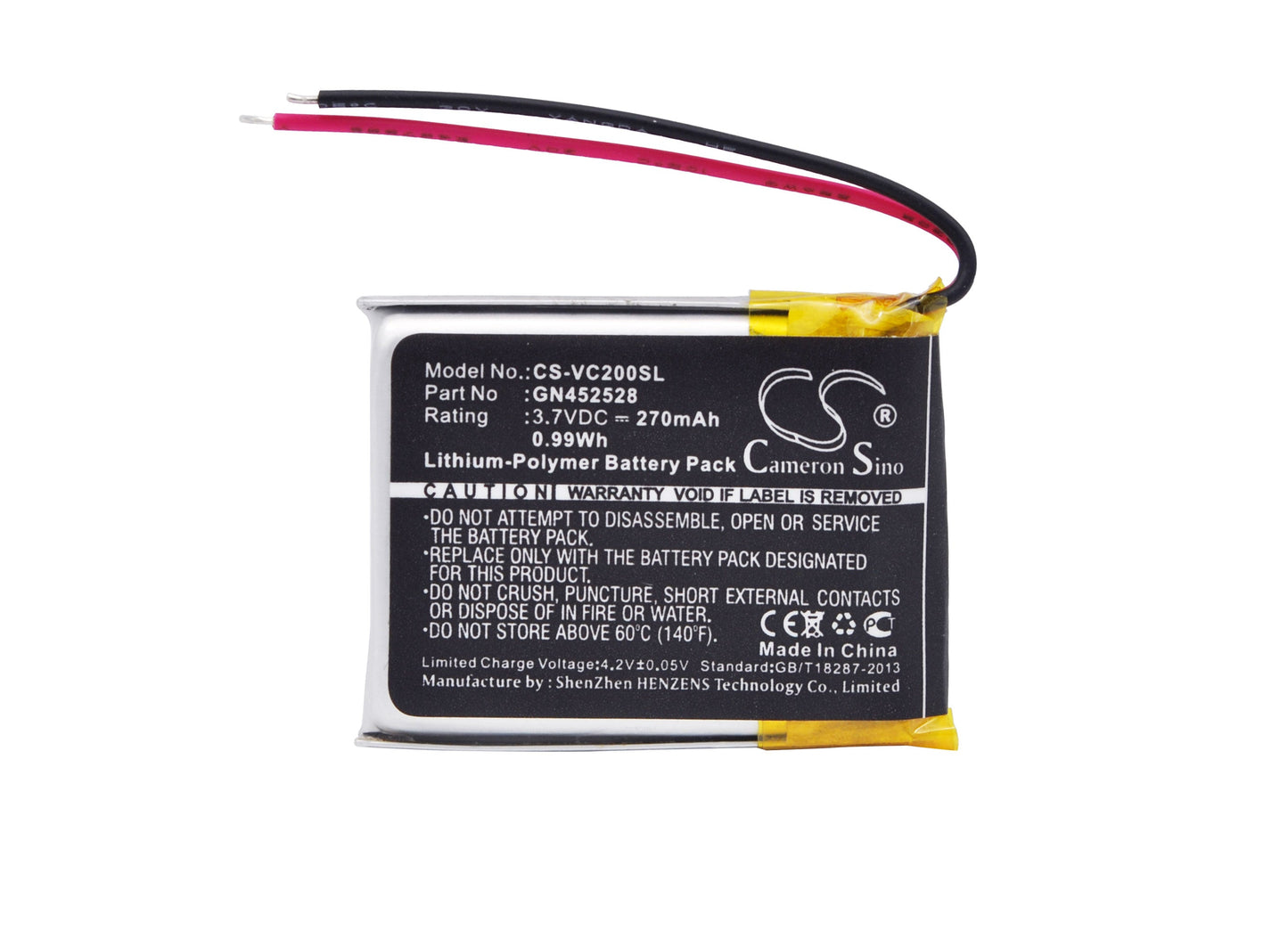 Replacement Battery for Voice Caddie VC200 – GPS, Navigator – 270mAh / 0.99Wh / 3.7V