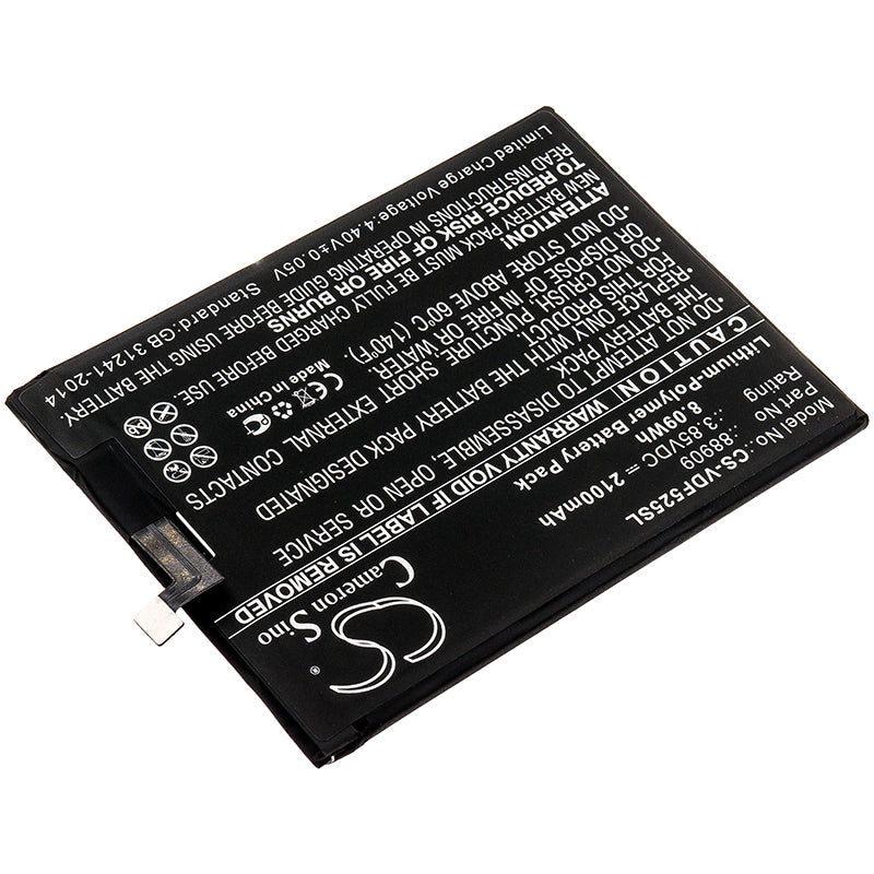 Replacement Battery for Vodafone 88909 – Mobile, SmartPhone – 2100mAh / 8.09Wh / 3.85V