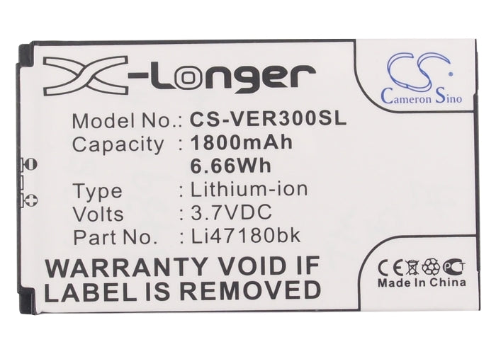 Replacement Battery for ViewSonic  Q1 – Mobile, SmartPhone – 1800mAh / 6.66Wh / 3.7V