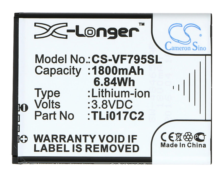 Replacement Battery for Vodafone Smart Speed 6 – Mobile, SmartPhone – 1800mAh / 6.84Wh / 3.8V