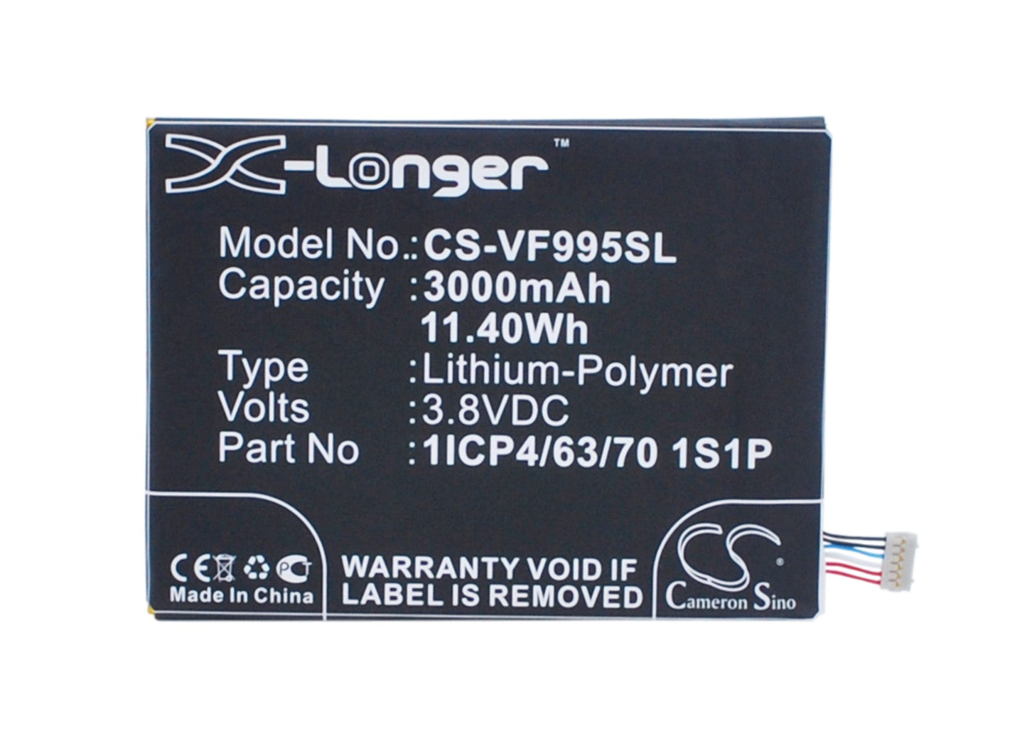 Replacement Battery for Vodafone Smart ultra 6 – Mobile, SmartPhone – 3000mAh / 11.40Wh / 3.8V