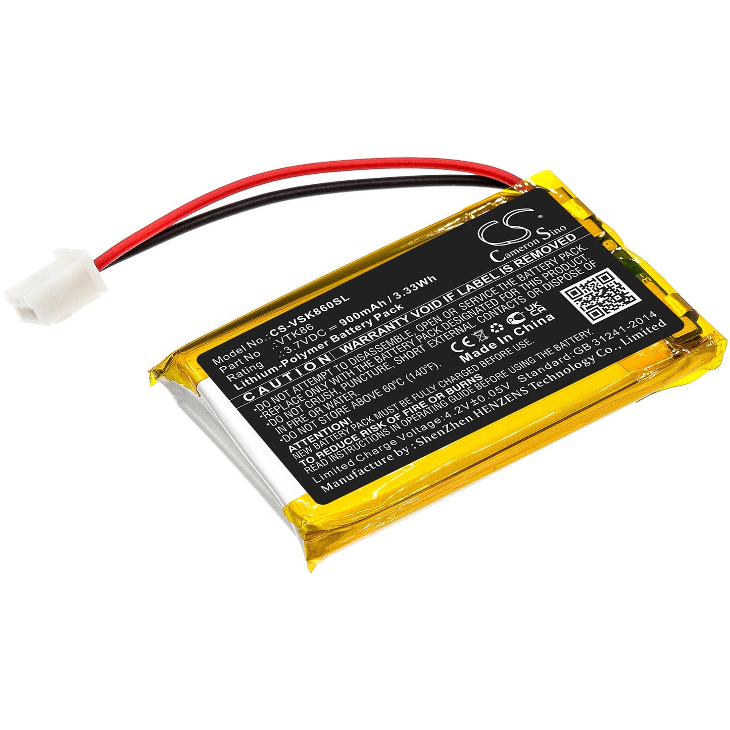 Replacement Battery for Velocitek  Shift – GPS, Navigator – 900mAh / 3.33Wh / 3.7V