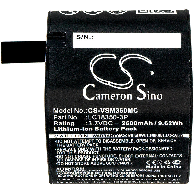 Replacement Battery for VSN Mobil V.360 HD – Camera – 2600mAh / 9.62Wh / 3.7V