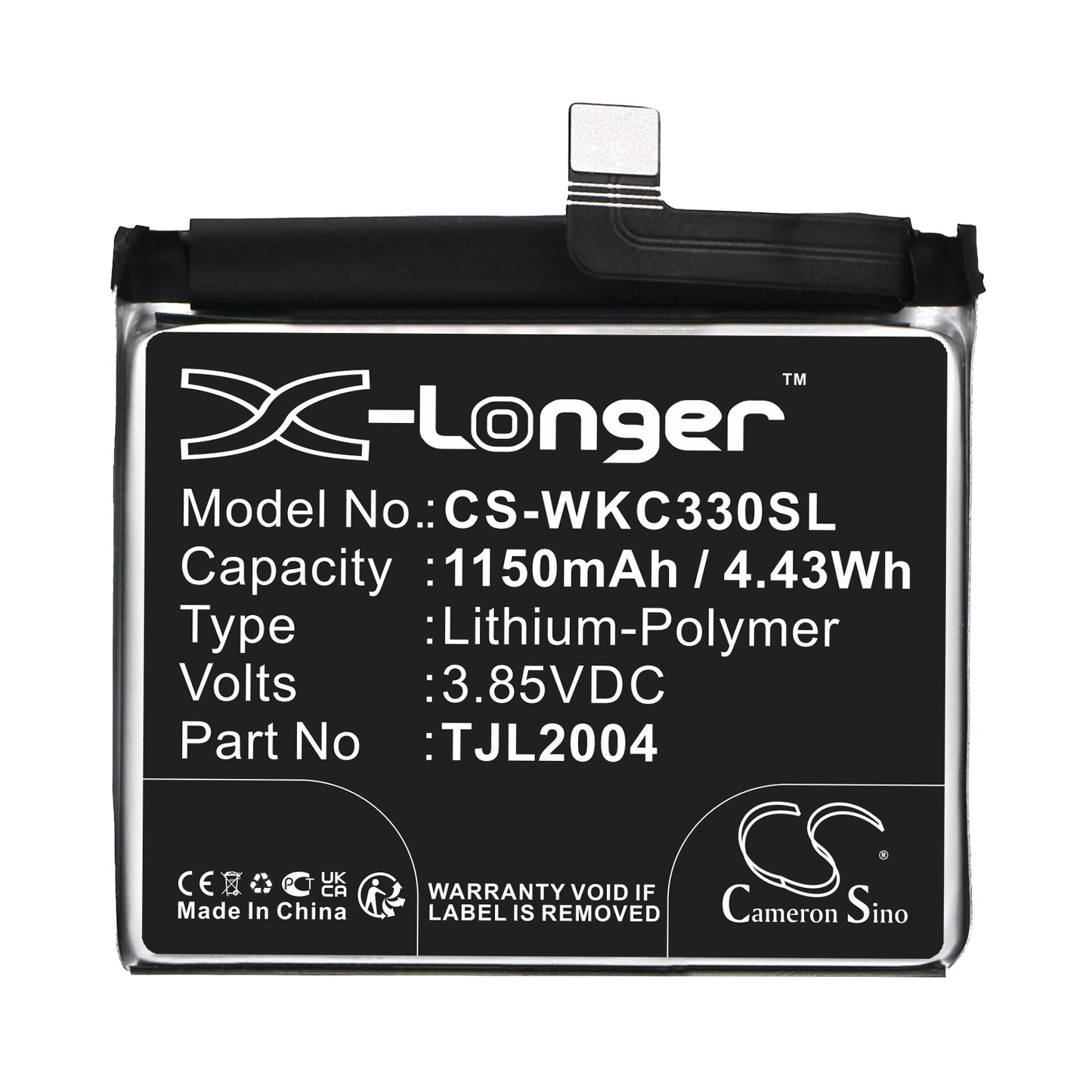 Replacement Battery for Wiko C330 – Mobile, SmartPhone – 1150mAh / 4.43Wh / 3.85V
