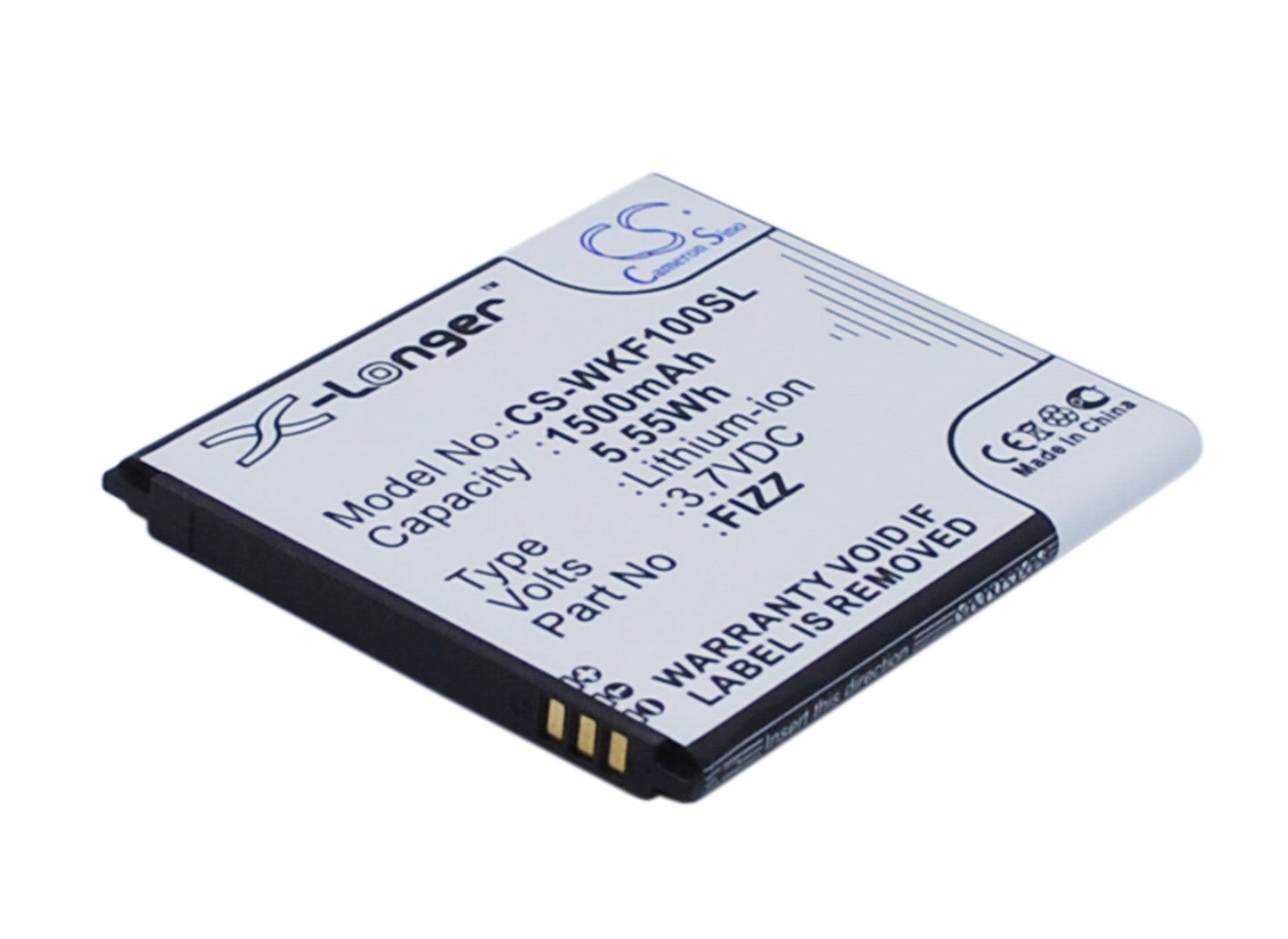 Replacement Battery for Wiko Fizz – Mobile, SmartPhone – 1500mAh / 5.55Wh / 3.7V
