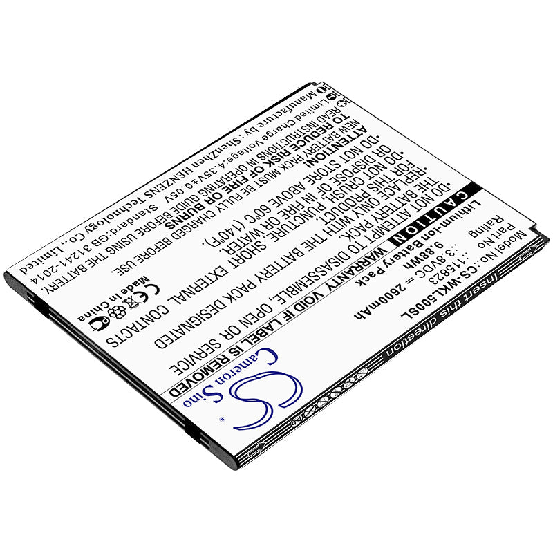 Replacement Battery for Wiko Lenny 5 – Mobile, SmartPhone – 2600mAh / 9.88Wh / 3.8V