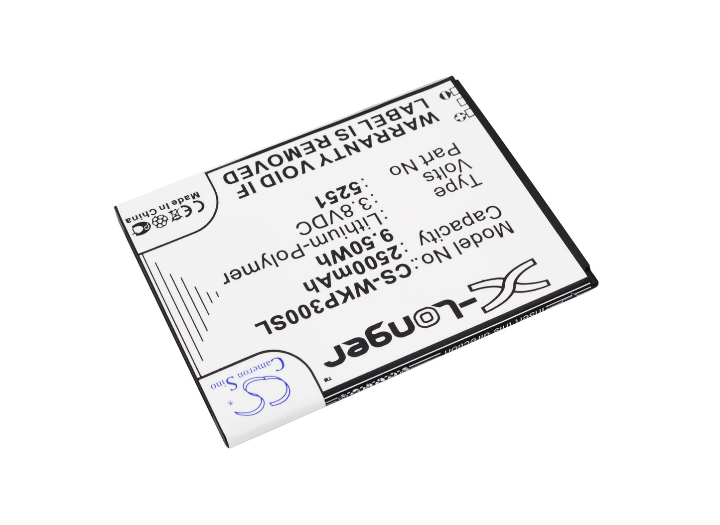 Replacement Battery for Wiko Pulp 3G – Mobile, SmartPhone – 2500mAh / 9.50Wh / 3.8V