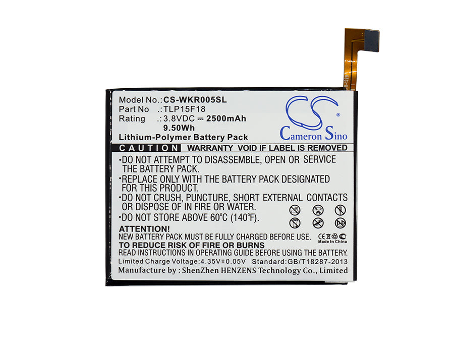 Replacement Battery for Wiko Rainbow Up – Mobile, SmartPhone – 2500mAh / 9.50Wh / 3.8V