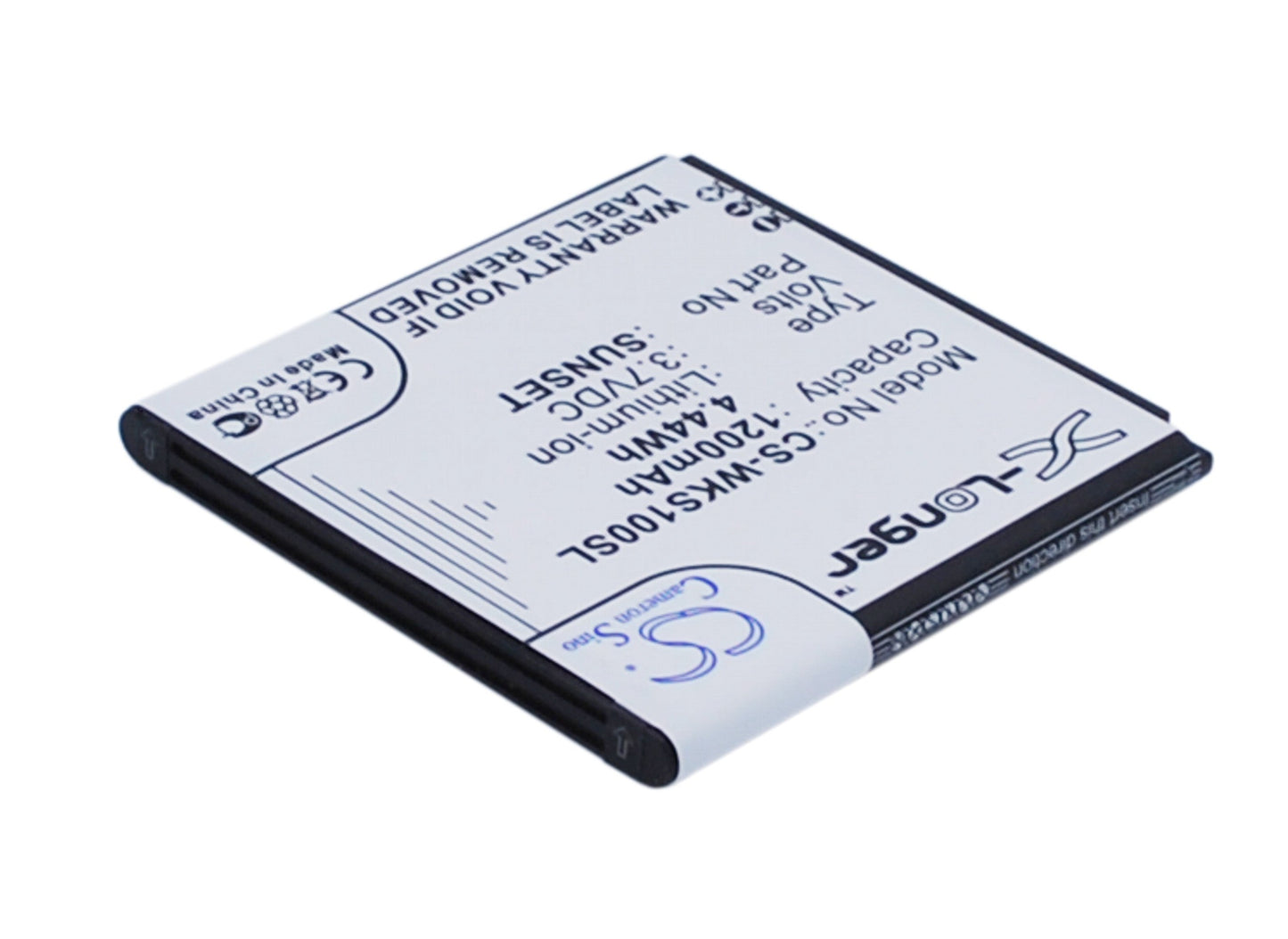 Replacement Battery for Wiko Sunset – Mobile, SmartPhone – 1200mAh / 4.44Wh / 3.7V