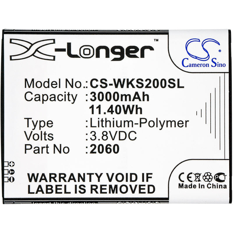 Replacement Battery for Wiko L5261AE – Mobile, SmartPhone – 3000mAh / 11.40Wh / 3.8V