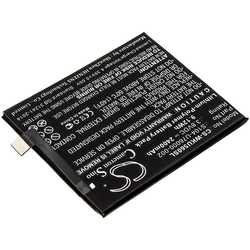 Replacement Battery for Wiko P4601 – Mobile, SmartPhone – 2400mAh / 9.12Wh / 3.8V