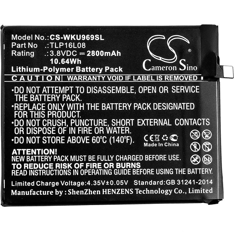 Replacement Battery for WIKO 9692 – Mobile, SmartPhone – 2800mAh / 10.64Wh / 3.8V