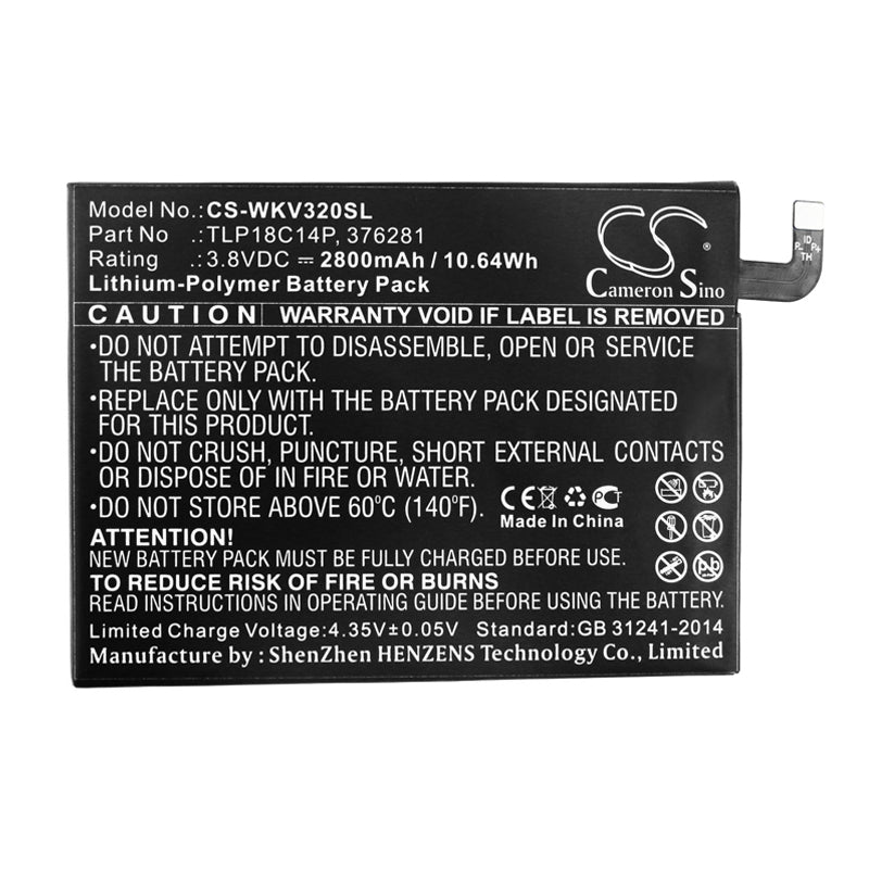 Replacement Battery for Wiko View Max – Mobile, SmartPhone – 2800mAh / 10.64Wh / 3.8V
