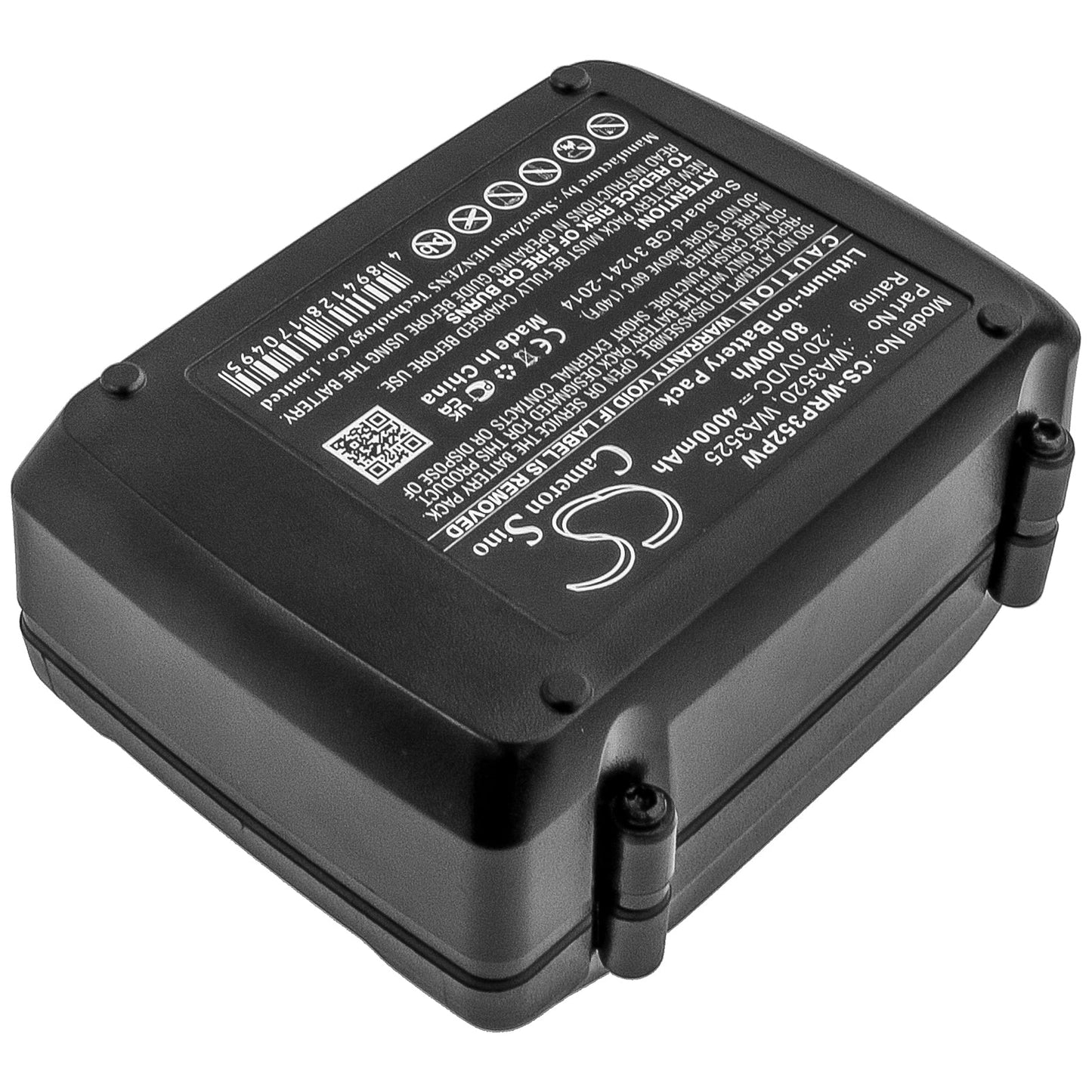 Replacement Battery for Worx 20V 1/2" Cordless Drill/Driver – Power Tools – 4000mAh / 80.00Wh / 20.0V