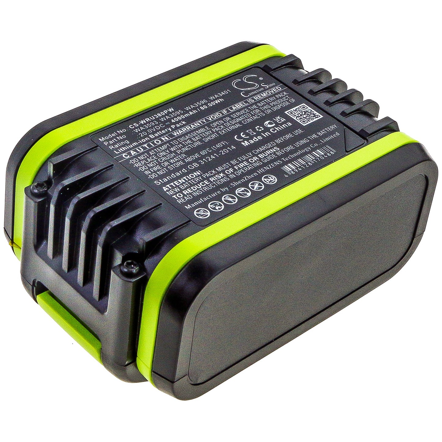 Replacement Battery for Worx WU172 – Power Tools – 4000mAh / 80.00Wh / 20.0V