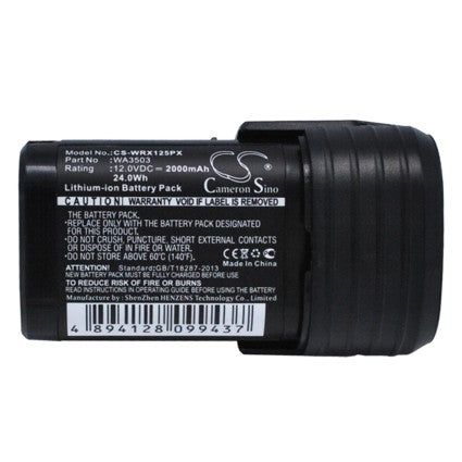 Replacement Battery for Worx WU288 WX125, WX125.1, – 2000mAh / 24.00Wh