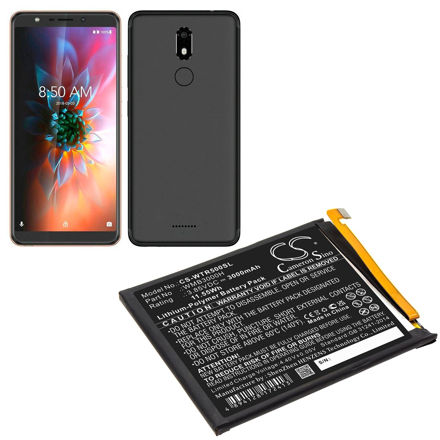 Replacement Battery for WALTON Primo R5 – Mobile, SmartPhone – 3000mAh / 11.55Wh / 3.85V