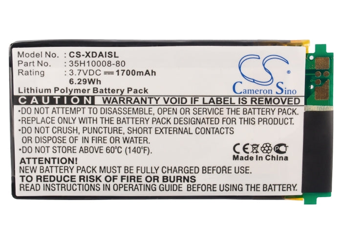 Replacement Battery for Audiovox PPC5050 – Mobile, SmartPhone – 1700mAh / 6.29Wh / 3.7V