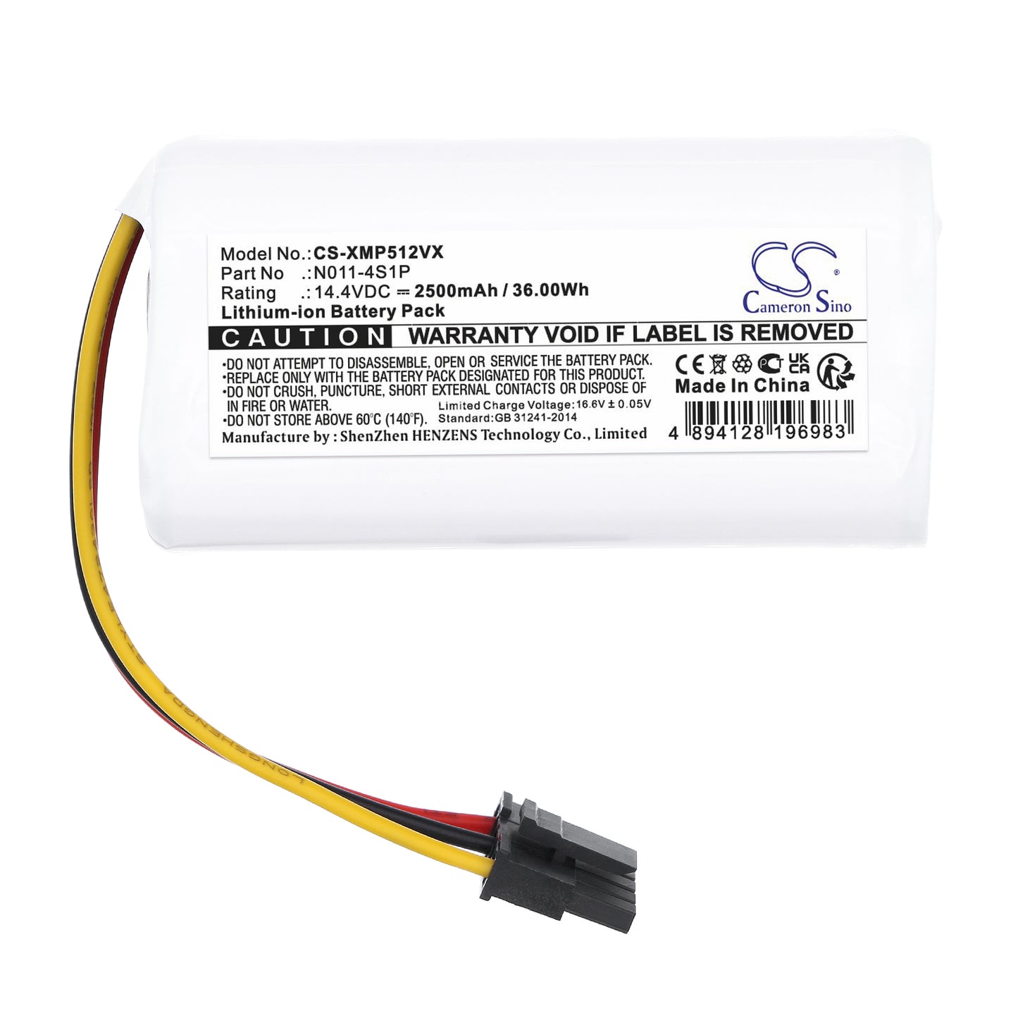 Replacement Battery for Xiaomi 042621, BHR5217EU, Mi Robot vacuum Mop 2 Lite, MJSTL, Mop 2 Lite Vacuum – 2500mAh / 36.0Wh