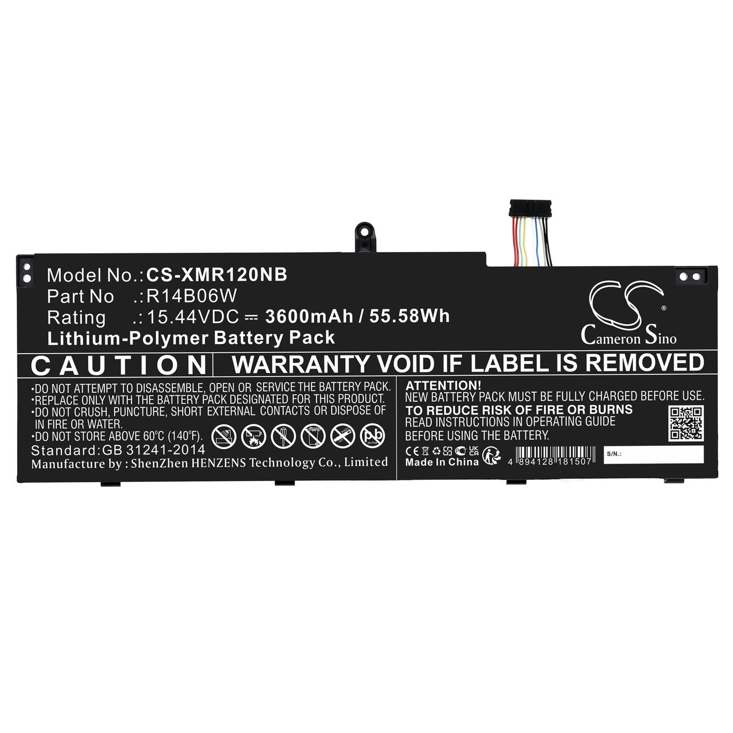 Replacement Battery for Xiaomi NoteBook Pro 120G – Notebook, Laptop – 3600mAh / 55.58Wh / 15.44V