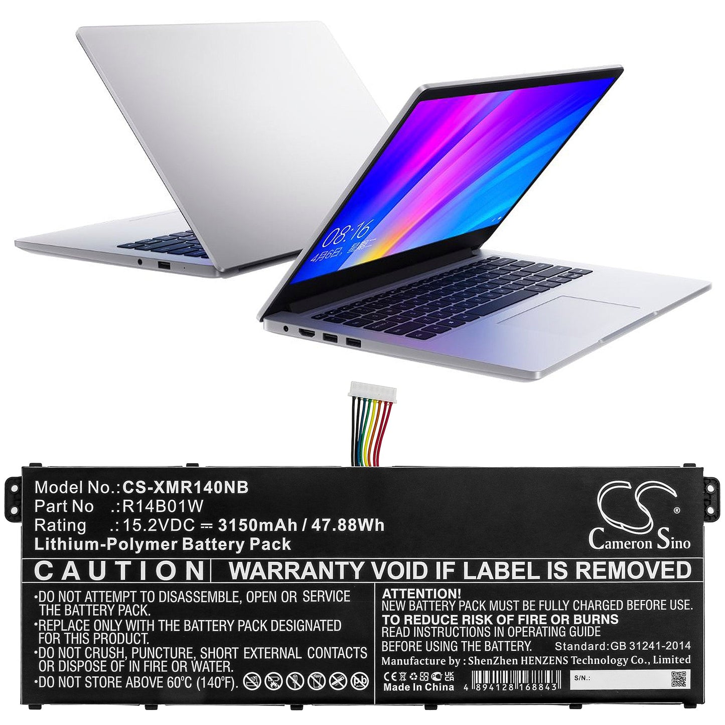 Replacement Battery for Xiaomi Redmi Book 14 – Notebook, Laptop – 3150mAh / 47.88Wh / 15.2V