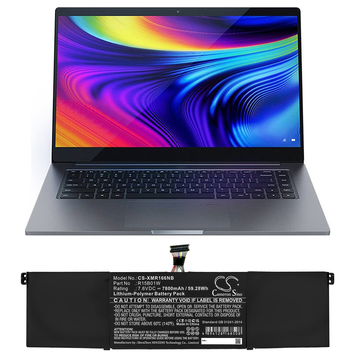 Replacement Battery for Xiaomi Inchpro 15.6 – Notebook, Laptop – 7800mAh / 59.28Wh / 7.6V