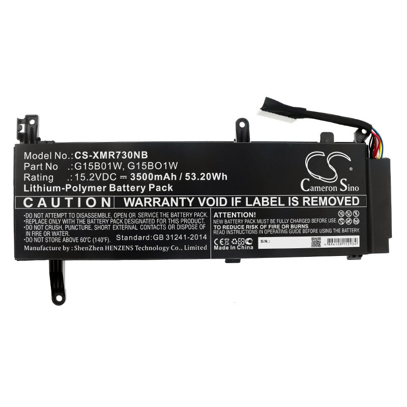 Replacement Battery for Xiaomi 171502-AD – Notebook, Laptop – 3500mAh / 53.20Wh / 15.2V