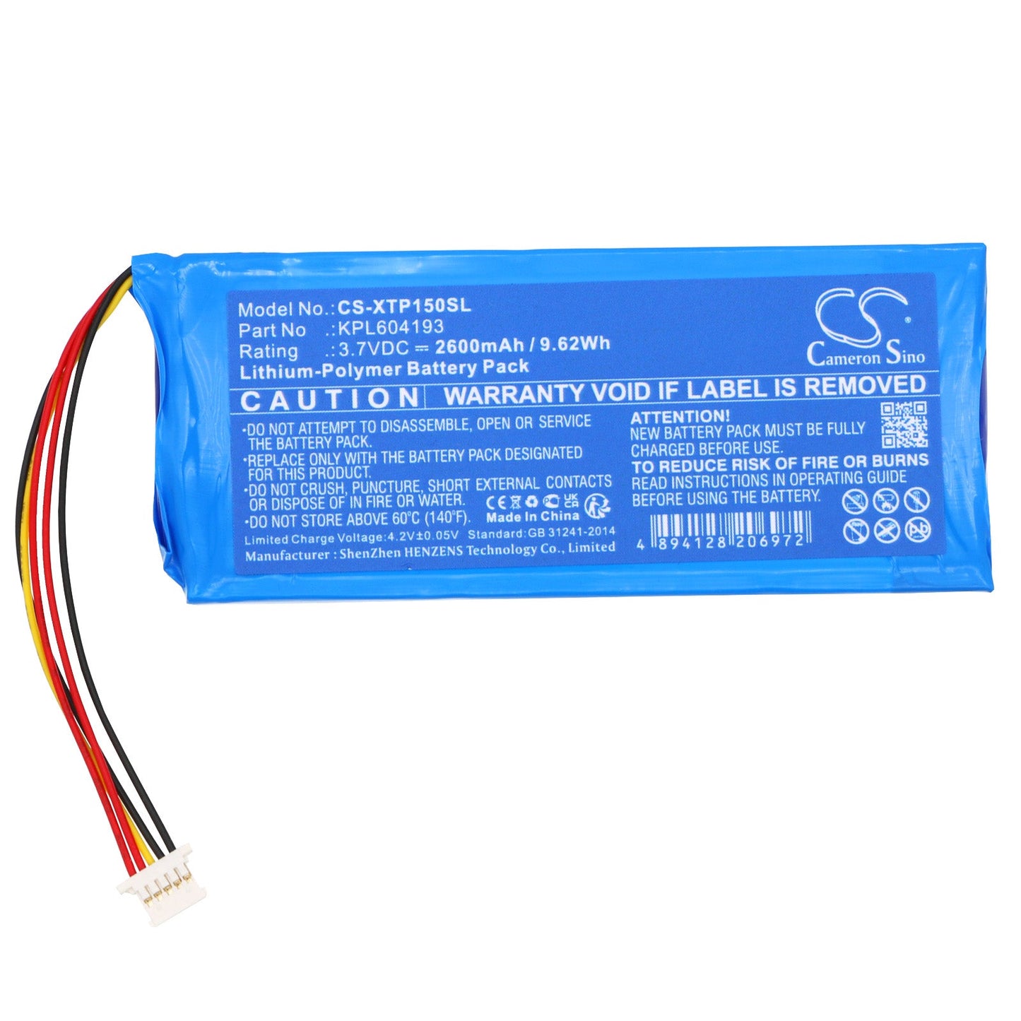 Replacement Battery for XTOOL A30 PRO Diagnostic Scan Too – Diagnostic Scanner – 2600mAh / 9.62Wh / 3.7V
