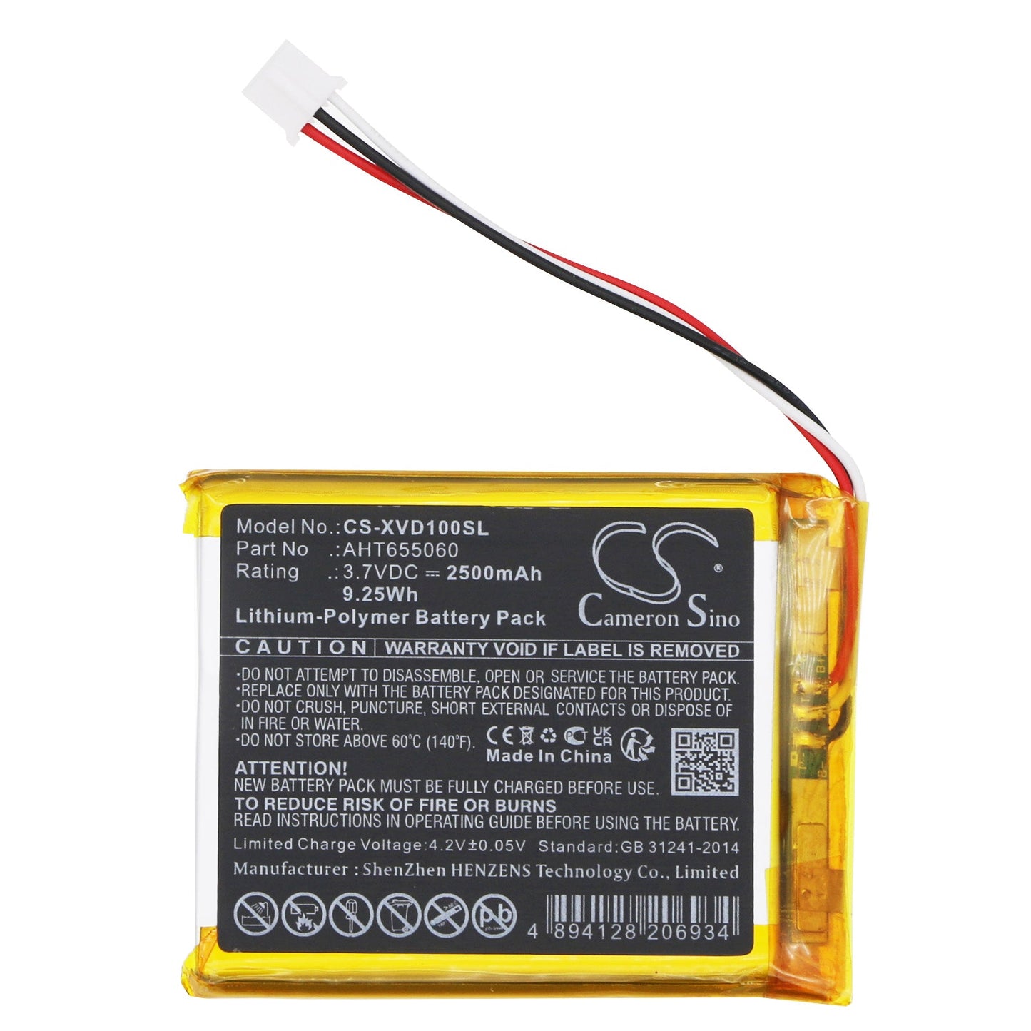 Replacement Battery for Xhorse VVDI Key Tool Max Programming – Diagnostic Scanner – 2500mAh / 9.25Wh / 3.7V