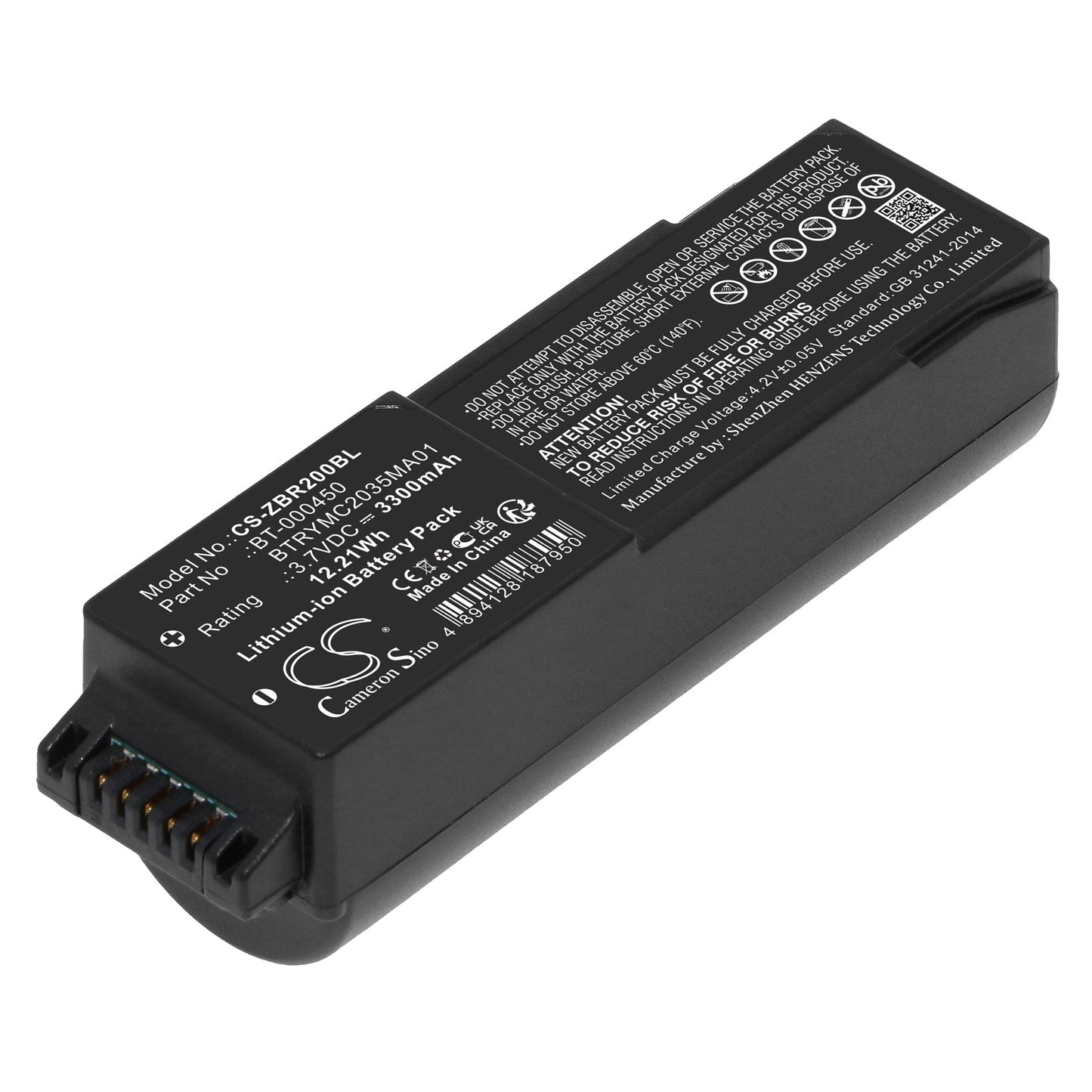Replacement Battery for Zebra MC20 – Barcode Scanner – 3300mAh / 12.21Wh / 3.7V