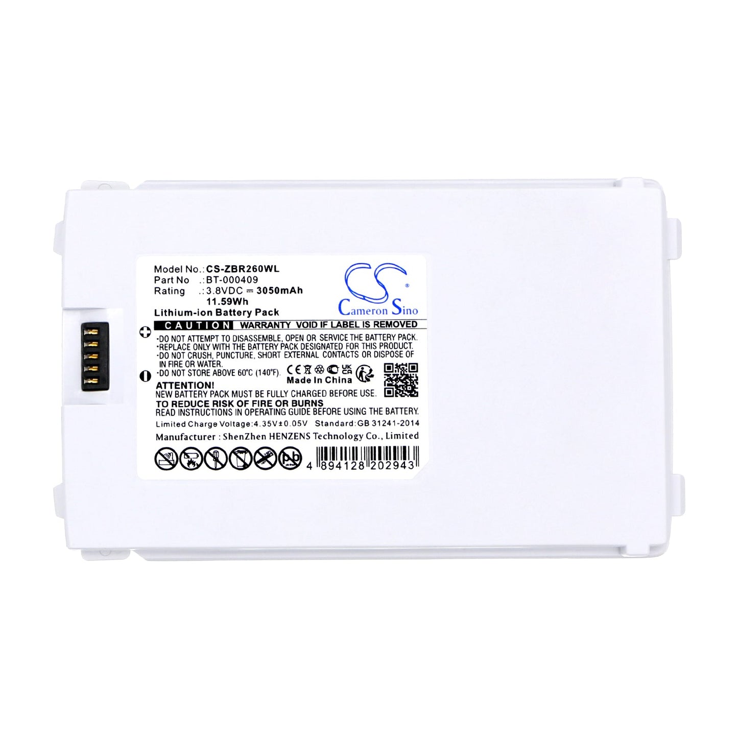 Replacement Battery for Zebra TC21 – Barcode Scanner – 3050mAh / 11.59Wh / 3.8V