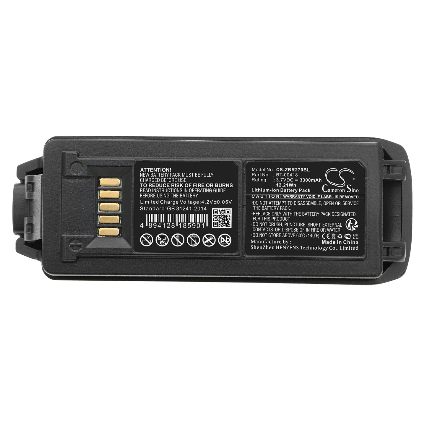 Replacement Battery for Zebra MC2180 – Barcode Scanner – 3300mAh / 12.21Wh / 3.7V
