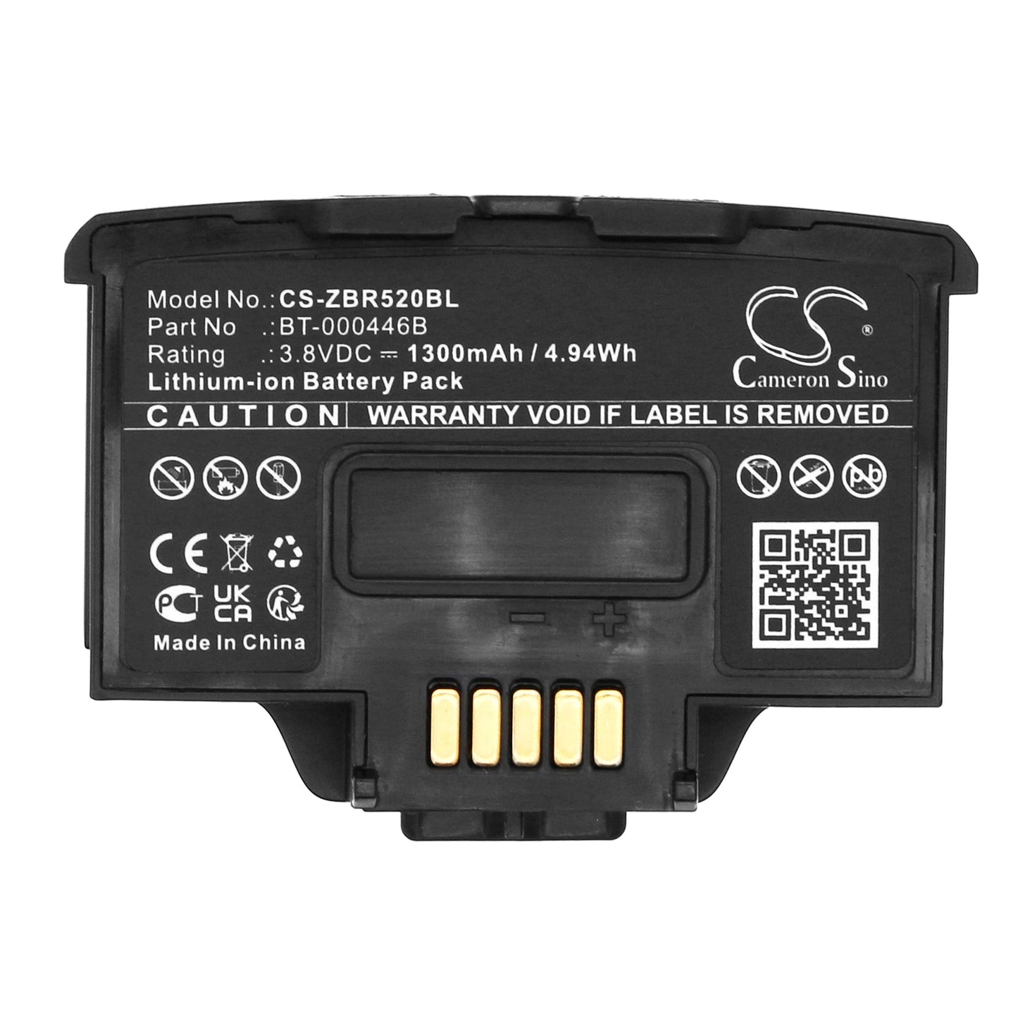 Replacement Battery for Zebra WR50 – Barcode Scanner – 1300mAh / 4.94Wh / 3.8V