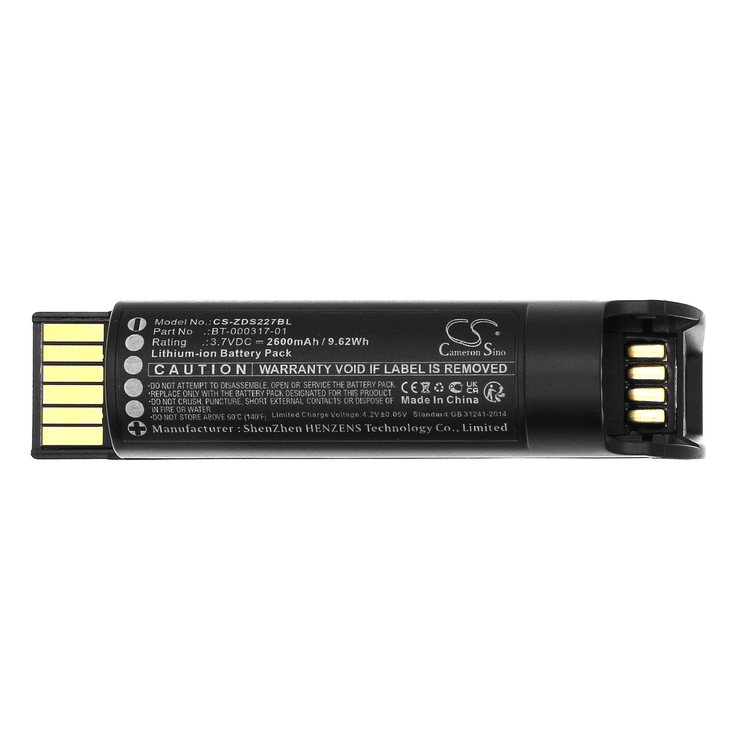 Replacement Battery for Zebra CR2278 – Barcode Scanner – 2600mAh / 9.62Wh / 3.7V