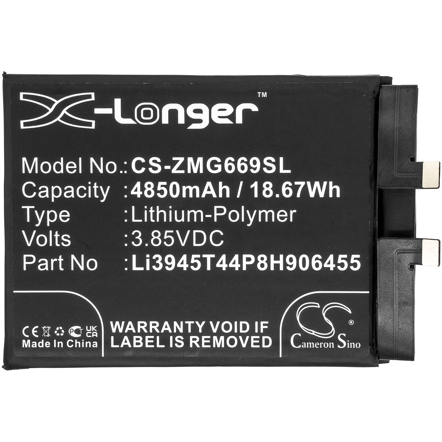 Replacement Battery for ZTE Nubia Red Magic 6 – Mobile, SmartPhone – 4850mAh / 18.67Wh / 3.85V