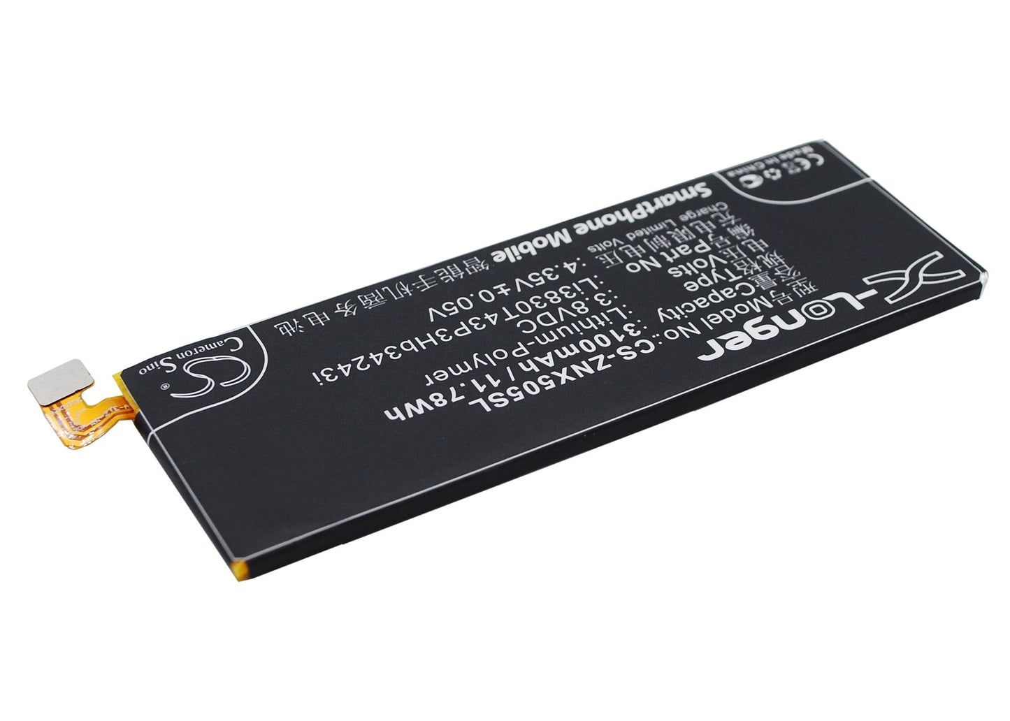 Replacement Battery for ZTE Nubia Z7 Max – Mobile, SmartPhone – 3100mAh / 11.78Wh / 3.8V