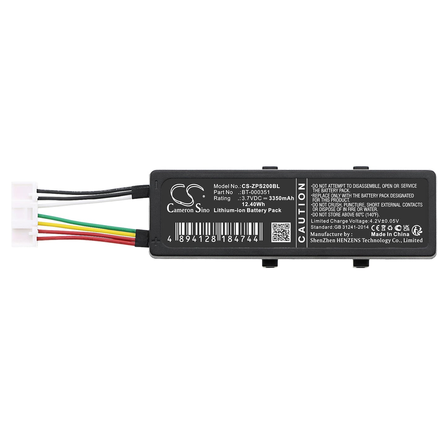 Replacement Battery for Zebra PS20 – Barcode Scanner – 3350mAh / 12.40Wh / 3.7V
