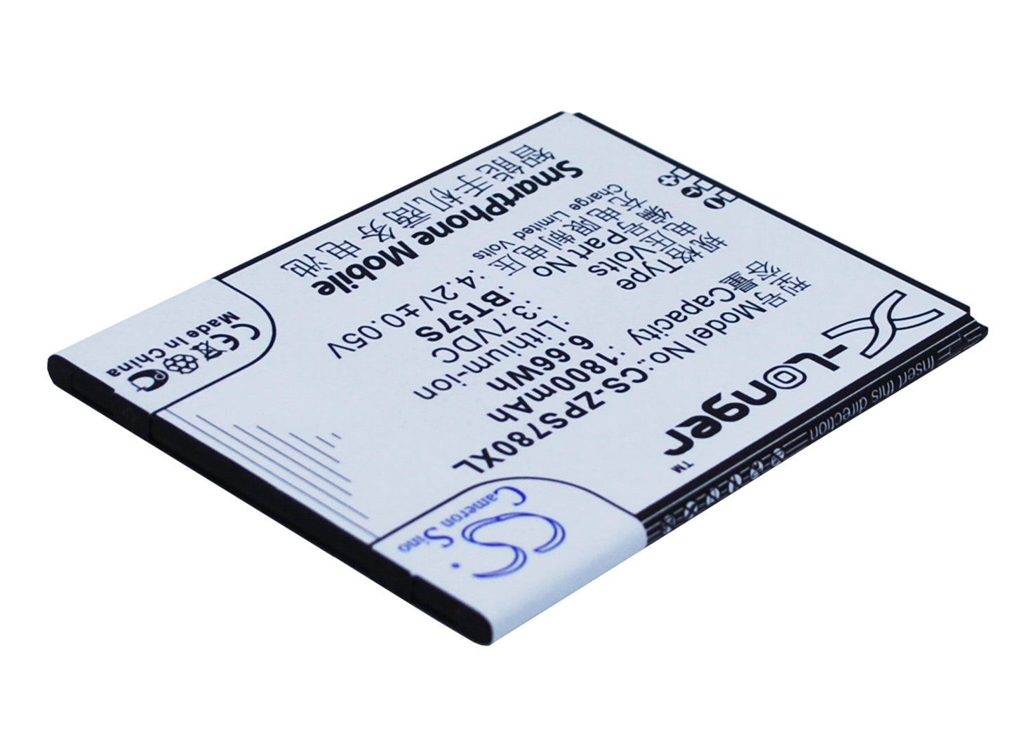 Replacement Battery for ZOPO 6560 – Mobile, SmartPhone – 1800mAh / 6.66Wh / 3.7V