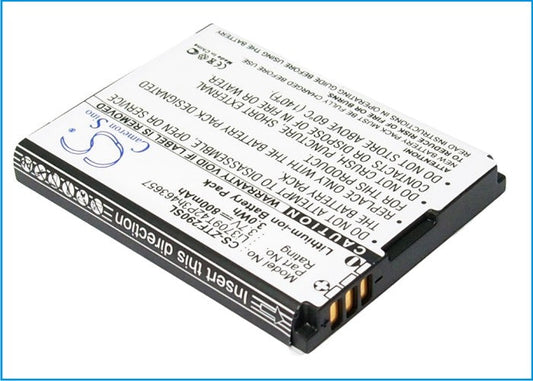 Replacement Battery for T-Mobile  Vairy Touch 2 – Mobile, SmartPhone – 800mAh / 2.96Wh / 3.7V