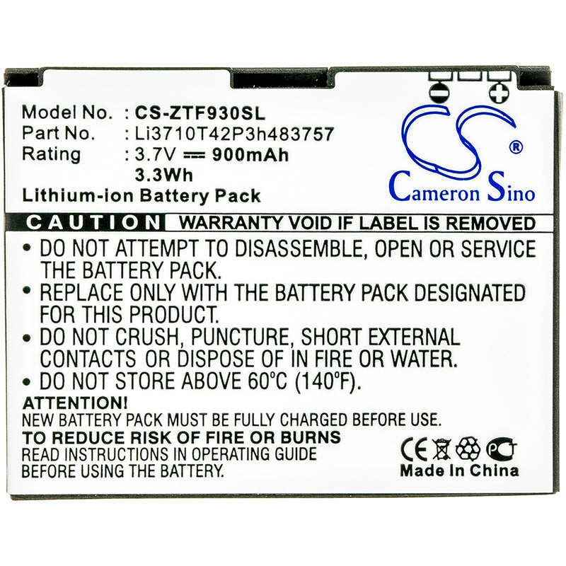 Replacement Battery for ZTE Adamant F450 – Mobile, SmartPhone – 900mAh / 3.33Wh / 3.7V