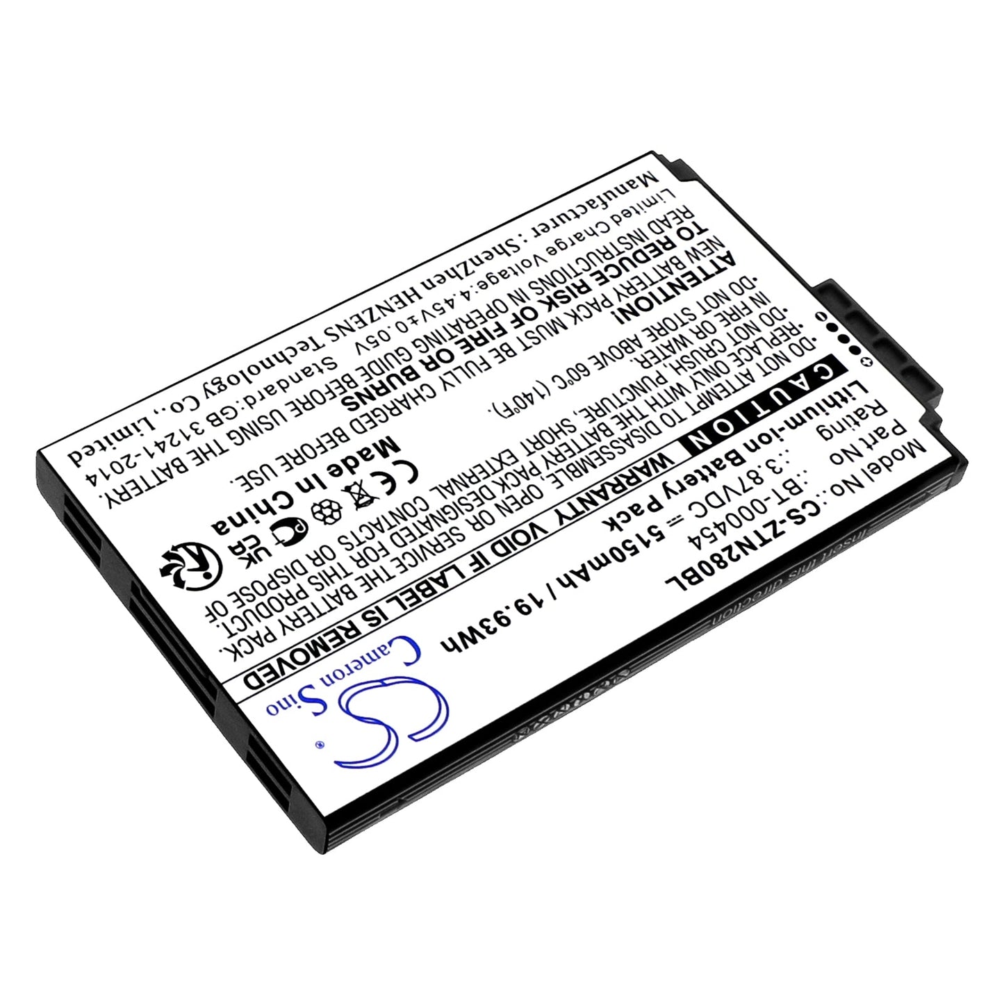 Replacement Battery for Zebra TC15 – Barcode Scanner – 5150mAh / 19.93Wh / 3.87V
