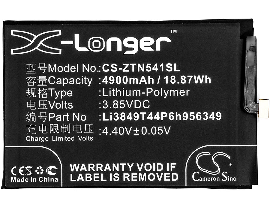 Replacement Battery for ZTE Nubia N1 – Mobile, SmartPhone – 4900mAh / 18.87Wh / 3.85V