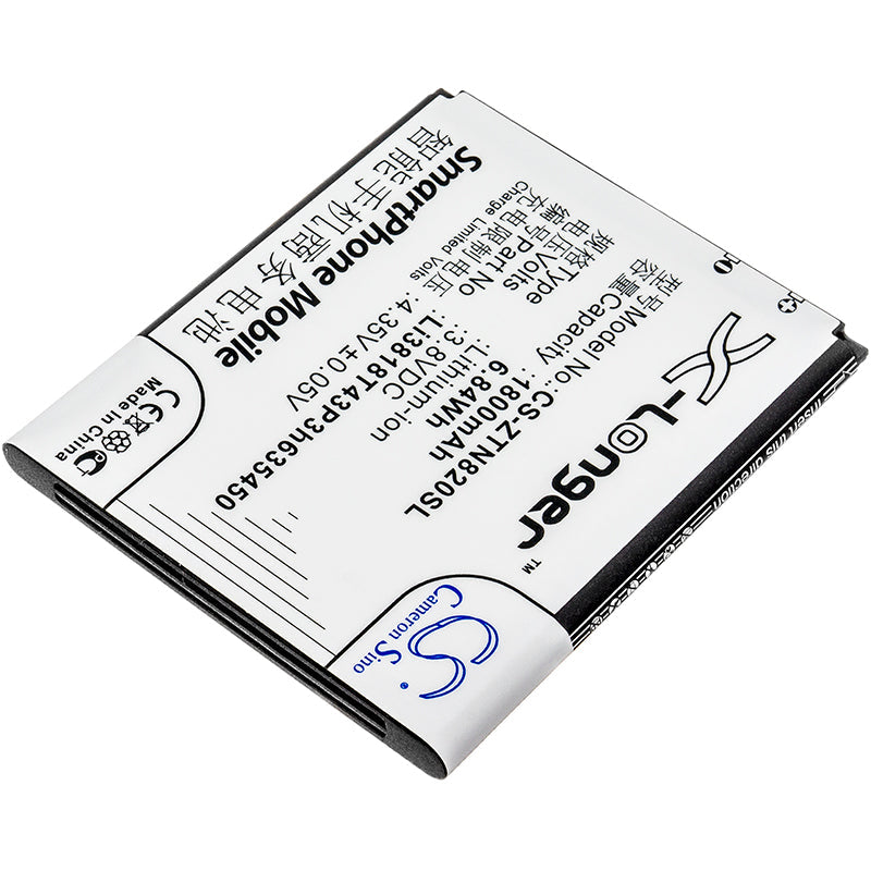 Replacement Battery for ZTE Obsidian – Mobile, SmartPhone – 1800mAh / 6.84Wh / 3.8V