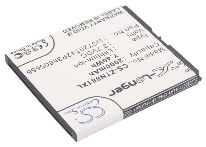 Replacement Battery for ZTE Blade G2 – Mobile, SmartPhone – 2000mAh/7.4Wh / 3.7V