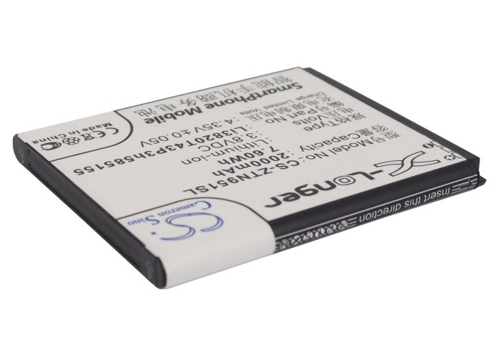 Replacement Battery for ZTE Blade G – Mobile, SmartPhone – 2000mAh / 7.60Wh / 3.8V