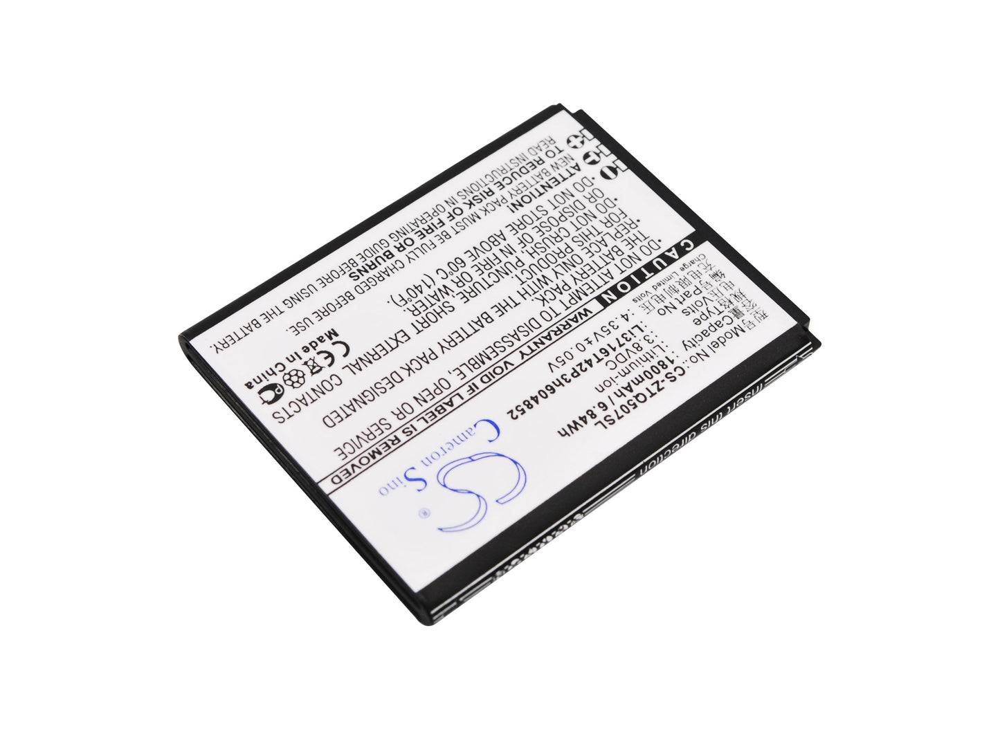 Replacement Battery for ZTE Q507T – Mobile, SmartPhone – 1800mAh / 6.84Wh / 3.8V