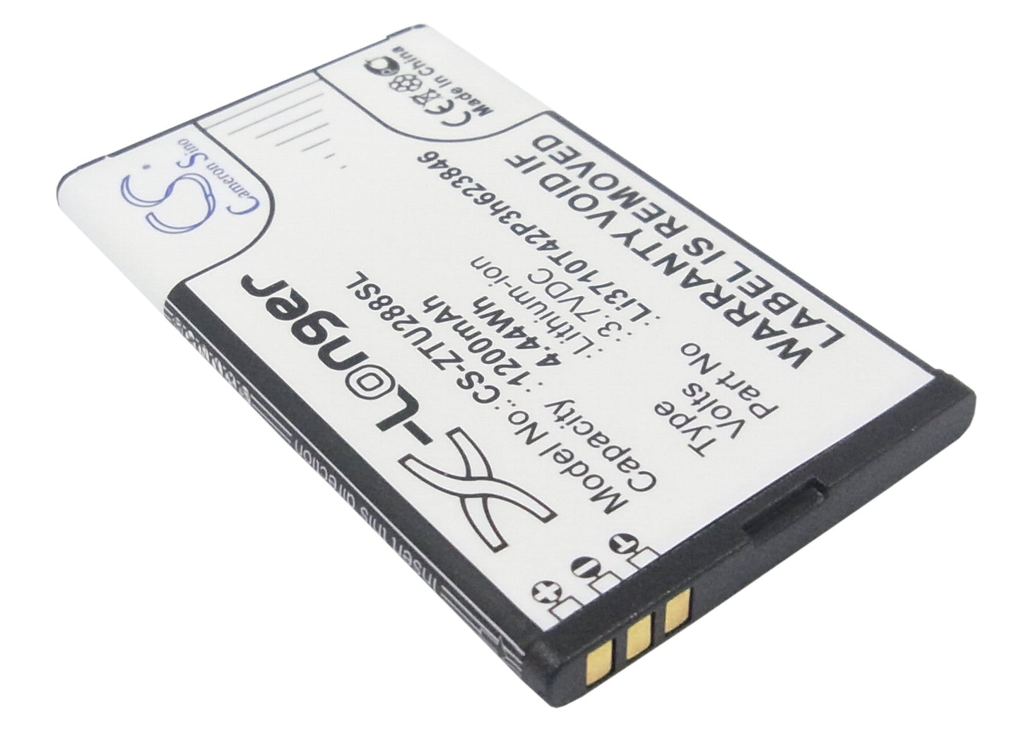 Replacement Battery for ZTE S207 – Mobile, SmartPhone – 1200mAh / 4.44Wh / 3.7V