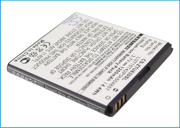 Replacement Battery for T-Mobile  Concord – Mobile, SmartPhone – 1200mAh / 4.44Wh / 3.7V