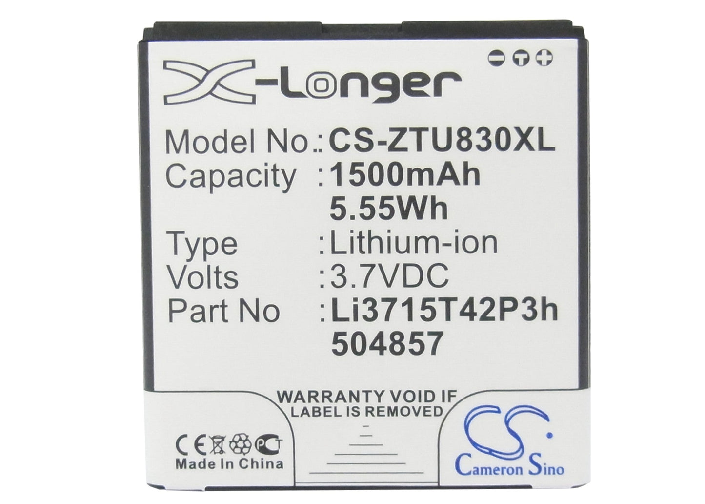Replacement Battery for ZTE Blade C2 – Mobile, SmartPhone – 1500mAh / 5.55Wh / 3.7V