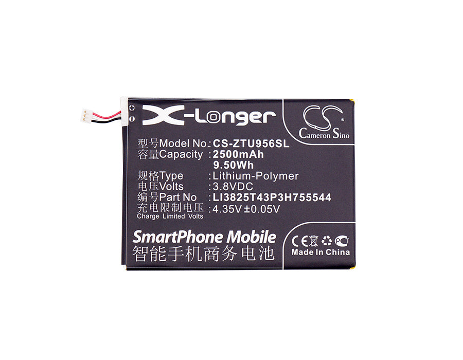 Replacement Battery for ZTE U956 – Mobile, SmartPhone – 2500mAh / 9.50Wh / 3.8V